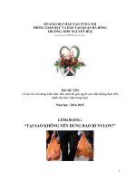 nghiên cức khoa học tại sao không nên dùng bao nylon
