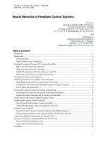 Neural Networks in Feedback Control Systems