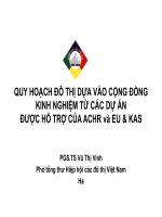 QUY HOẠCH ĐÔ THỊ DỰA VÀO CỘNG ĐỒNGKINH NGHIỆM TỪ CÁC DỰ ÁN ĐƯỢC HỖ TRỢ CỦA ACHR và EU & KAS