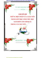 CHUYÊN ĐỀ NHỮNG BIỆN PHÁP CỦA GIÁO VIÊN  NHẰM GIÚP HỌC SINH TIỂU HỌC  GIẢM BỚT LỖI CHÍNH TẢ  TRONG CÁC BÀI VIẾT.
