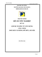 Đồ án tốt ngiệp lập dự án đầu tư xây dựng nhà máy xi măng Mỹ Đức