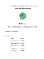 Bài báo cáo  Môn máy và thiết bị trong công nghệ thực phẩm