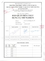 thủ tục quy trình bảo quản hoá chất dụng cụ thí nghiệm