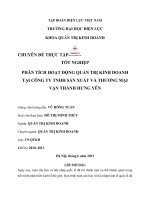 Phân tích hoạt động quản trị kinh doanh tại công ty TNHH sản xuất và thương mại vạn thành hưng yên