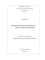 Luận văn: ĐÁNH GIÁ TỔN HẠI DO XÂM NHẬP MẶN TẠI HUYỆN CẦN GIỜ TP. HỒ CHÍ MINH