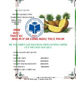 thiết lập mặt bằng phân xưởng chính của nhà máy rau quả