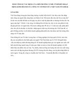 PHÂN TÍCH SỰ TÁC ĐỘNG CỦA MÔI TRƯỜNG VI MÔ, VĨ MÔ ĐẾN HOẠT ĐỘNG KINH DOANH CỦA CÔNG TY CỔ PHẦN SỮA VIỆT NAM-VINAMILK