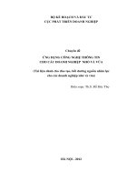 Chuyên đề ỨNG DỤNG CÔNG NGHỆ THÔNG TIN CHO các DOANH NGHIỆP NHỎ và vừ