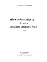 TIÊU CHUẨN NGHIỆP vụ -  CÁC NGẠCH . CÔNG CHỨC - VIÊN CHỨC NHÀ Nýớc