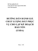 HƯỚNG DẪN ĐÁNH GIÁ CHẤT LƯỢNG ĐẤT PHỤC VỤ CHO LẬP KẾ HOẠCH BẢO TỒN(USDA)