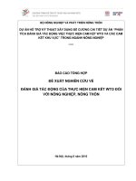 đề xuất nghiên cứu về đánh giá tác động của thực hiện cam kết wto đối với nông nghiệp, nông thôn