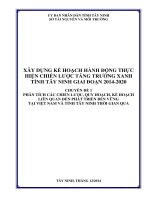 XÂY DỰNG KẾ HOẠCH HÀNH ĐỘNG THỰC HIỆN CHIẾN LƯỢC TĂNG TRƯỞNG XANH TỈNH TÂY NINH GIAI ĐOẠN 2014-2020