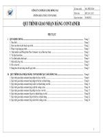 QUI TRÌNH GIAO NHẬN HÀNG CONTAINER