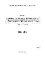 Nghiên cứu chương trình đào tạo ngắn hạn về quản trị công nghệ nhằm nâng cao năng lực cạnh tranh của doanh nghiệp vừa và nhỏ - Phụ lục