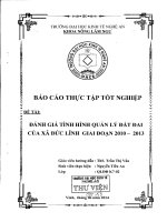 đánh giá tình hình quản lý đất đai xã đức lĩnh giai đoạn 2010-2013