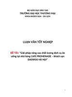 Giải pháp nâng cao chất lượng dịch vụ ăn uống tại nhà hàng CAFE PROMENADE – khách sạn DAEWOO HÀ NỘI
