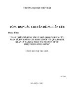 Phát triển mô hình tối ưu hoá động nghiên cứu, phân tích và đánh giá kinh tế đối với quy hoạch, quản lý và khai thác tài nguyên nước ở hệ thống sông Hồng