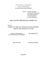 Báo cáo khoa học Nghiên cứu điều tra đánh giá đa dạng sinh học khu dự trữ sinh quyển Cần Thơ