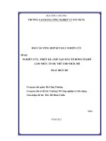 Nghiên cứu thiết kế, chế tạo máy ép rơm cỏ khô làm thức ăn dự trữ cho trâu bò