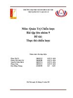 Tiểu luận môn quản trị chiến lược Thực thi chiến lược