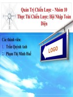 Tiểu luận môn quản trị chiến lược Thực Thi Chiến Lược Hội Nhập Toàn Diện