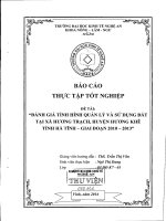 đánh giá tình hình quản lý và sử dụng đất tại xã hương trạch, hương khê, hà tĩnh giai đoạn 2010-2013
