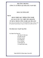 Hoàn thiện quy trình công nghệ sản xuất xúc tác trên nền zeolite sử dụng trong công nghệ lọc hoá dầu