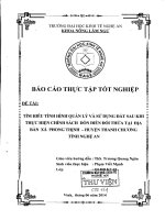 tìm hiểu tình hình quản lý và sử dụng đất sau khi thực hiện chính sách dồn điền đổi thửa tại địa bàn xã phong thịnh thanh chương nghệ an