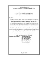 Nghiên cứu ứng dụng công nghệ tự động hóa trong quá trình giám sát và điều khiển hệ thống xử lý nước bằng bình lọc cao áp và khử trung clo tại trạm sản xuất nước sạch phục vụ cho sinh hoạt