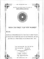 Đánh giá tình hình quản lý đất đai và hiện trạng sử dụng đất ở trên đại bàn xã quỳnh bảng, quỳnh lưu nghệ an giai đoạn 2010   2013