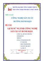 lịch sử ngành công nghệ sản xuất bánh kẹo
