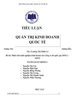 Đề tài: Phân tích kinh nghiệm kinh doanh của Công ty đa quốc gia (MNC) – SONY