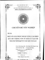 một số giải pháp nhằm nâng cao hiệu quả huy động vốn từ dân cư tại chi nhánh nhno và ptnt huyện tân kỳ