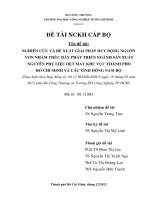 Nghiên cứu và đề xuất giải pháp huy động nguồn vốn nhằm thúc đẩy phát triển ngành sản xuất nguyên phụ liệu dệt may khu vực Tp.HCM và các tỉnh Đông Nam Bộ