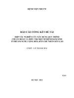 Hợp tác nghiên cứu xây dựng quy trình chuẩn đoán và điều trị một số bệnh bẩm sinh ở trẻ em nước Cộng hòa dân chủ nhân dân Lào