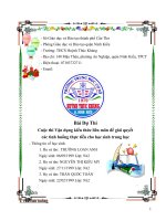 Bài Dự Thi Cuộc thi Vận dụng kiến thức liên môn để giải quyếtcác tình huống thực tiễn cho học sinh trung học