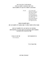 Nghiên cứu, xây dựng các chỉ thị môi trường các đảo Việt Nam, áp dụng thử nghiệm tại đảo Cồn Cỏ, Quảng Trị