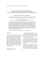 Tương quan giữa mức độ sử dụng Internet và các vấn đề sức khỏe tâm thần của học sinh trung học cơ sở