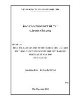 Theo dõi, đánh giá một số thử nghiệm cho loài keo tai tượng ở các vùng nguyên liệu giấy đã được thiết lập từ năm 2008 (Gộp 3 đề tài chuyển tiếp của năm 2011)