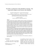 The Policy on Education of the Disabled in Vietnam - The Gaps and Its Impact on the Persons with Disability