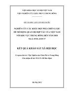 Nghiên cứu các khâu đột phá chiến lược để mở rộng quan hệ hợp tác của Việt Nam với khu vực Trung Đông đến năm 2020 - Phụ lục Kết quả khảo sát xã hội học