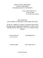 Nghiên cứu áp dụng các phương pháp lượng giá thiệt hại do ô nhiễm không khí phục vụ công tác xác định bồi thường thiệt hại và xử lý các vi phạm về môi trường