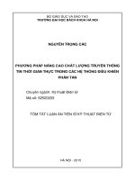 Phương pháp nâng cao chất lượng truyền thông tin thời gian thực trong các hệ thống điều khiển phân tán