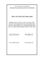 Nghiên cứu cơ sở lý luận và thực tiễn, đề xuất phương pháp xác định thiệt hại dân sự do ô nhiễm, suy thoái môi trường gây ra trên một số dòng sông ở Việt Nam