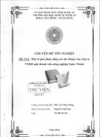 một số giải pháp nâng cao lợi nhuận của công ty tnhh một thành viên nông nghiệp xuân thành