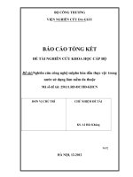 Nghiên cứu công nghệ sulfo hoá dầu thực vật trong nước sử dụng làm mềm da thuộc