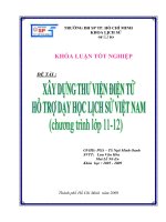 đề tài xây dựng thư viện điện tử hỗ trợ dạy học lịch sử việt nam