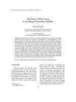 The Causes of Passiveness in Learning of Vietnamese Students