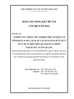 Nghiên cứu trồng thử nghiệm một số dòng vô tính keo lai (KL2, LK20, KLTA3, BV10, BV6, BV32, BV71, BV73, BV75) trên một số loại đất chính ở Hàm Yên, Tuyên Quang