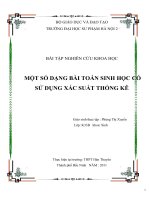 skkn MỘT SỐ DẠNG BÀI TOÁN SINH HỌC CÓ SỬ DỤNG XÁC SUẤT THỐNG KÊ